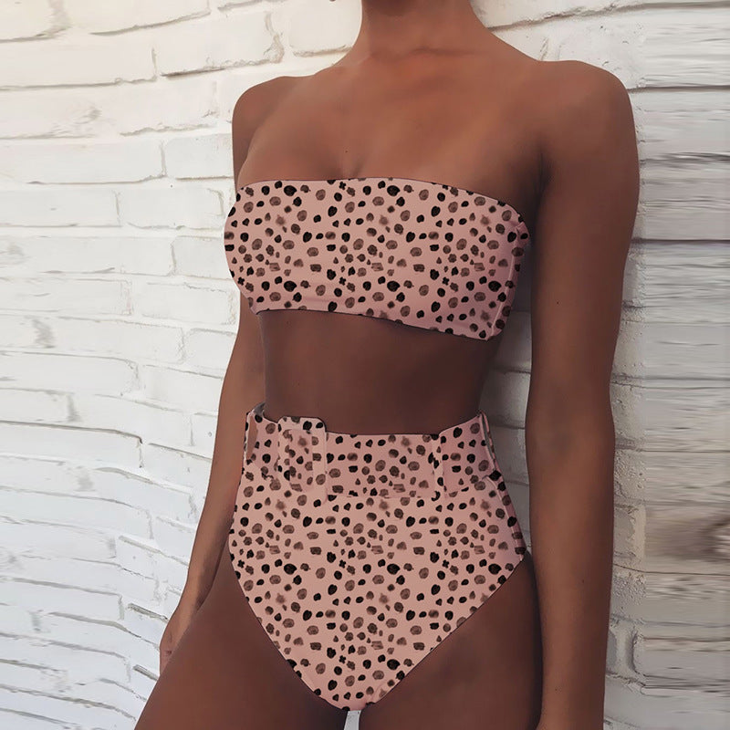 High waist tube top swimsuit