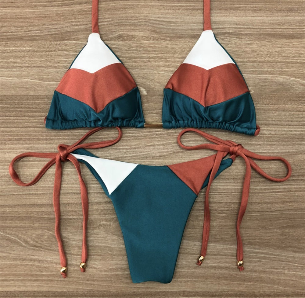 Patchwork bikini suit