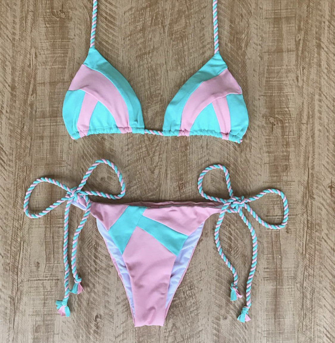 Patchwork bikini suit