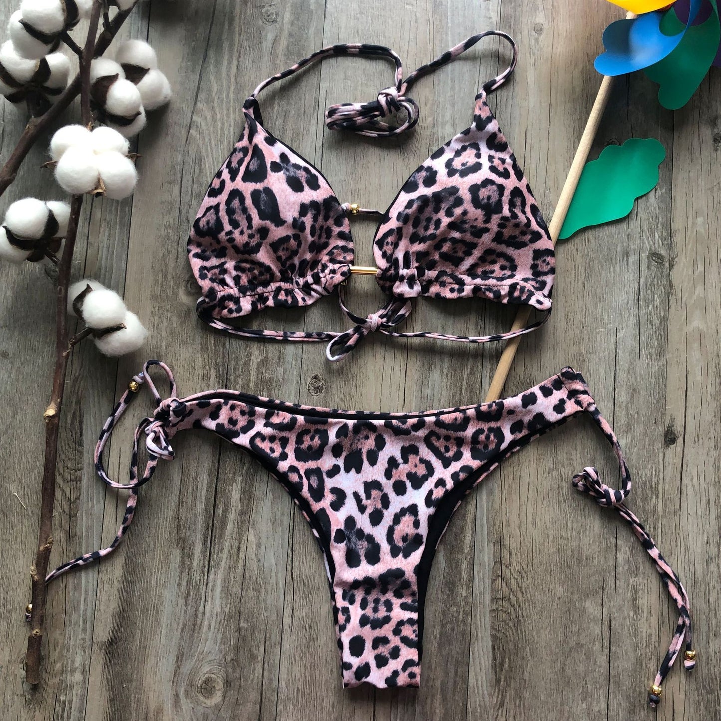 Patchwork bikini suit