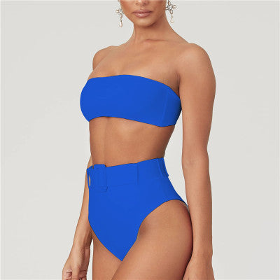 High waist tube top swimsuit