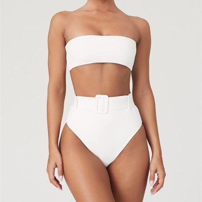 High waist tube top swimsuit