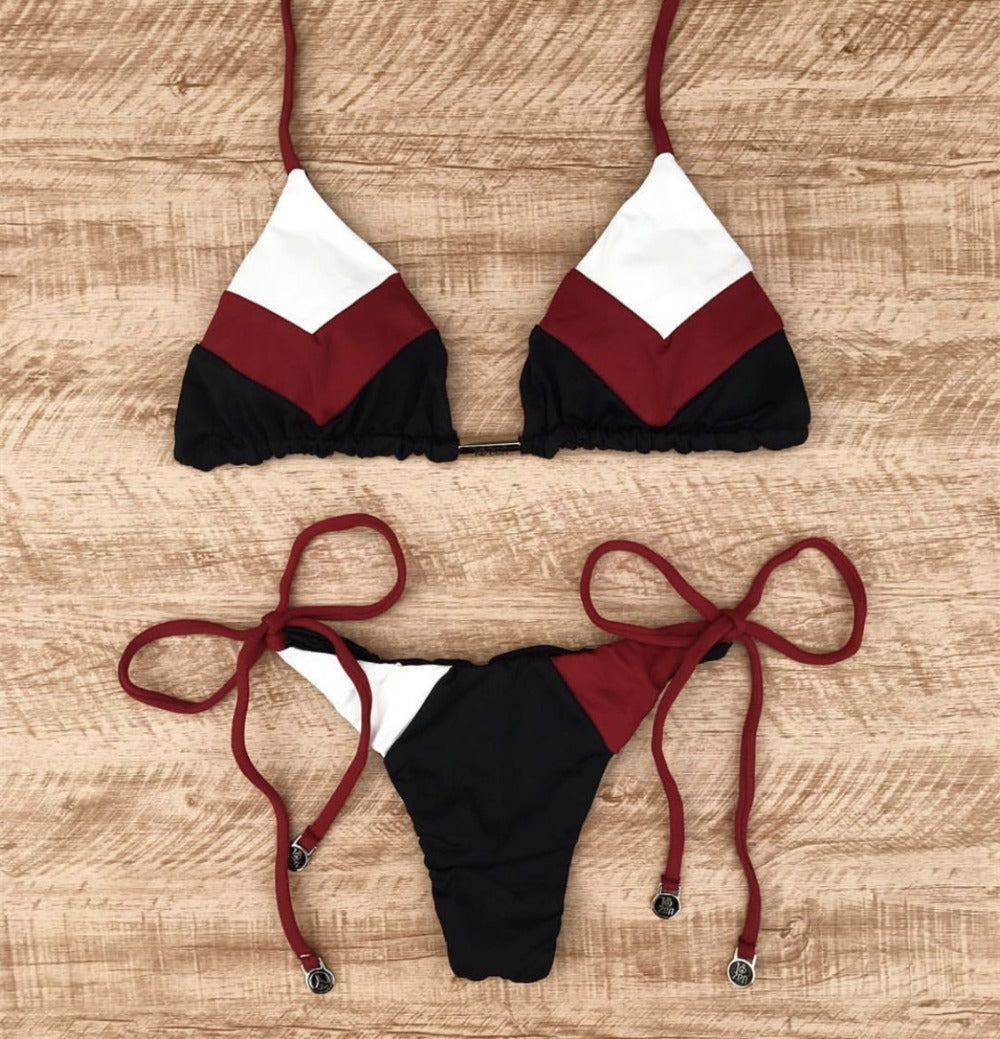 Patchwork bikini suit