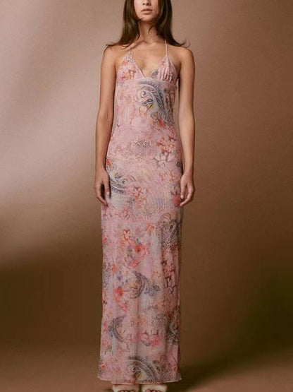 Floral Print Halter Dress