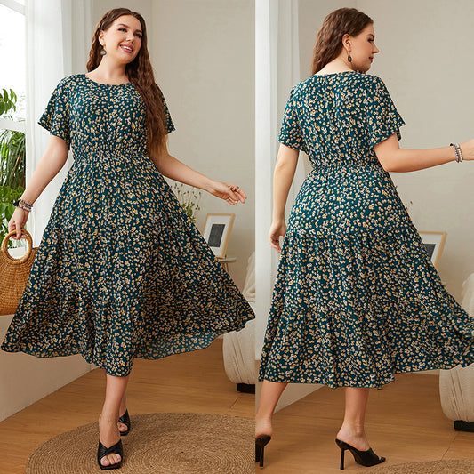 Plus Size Women's Floral Printed Dress