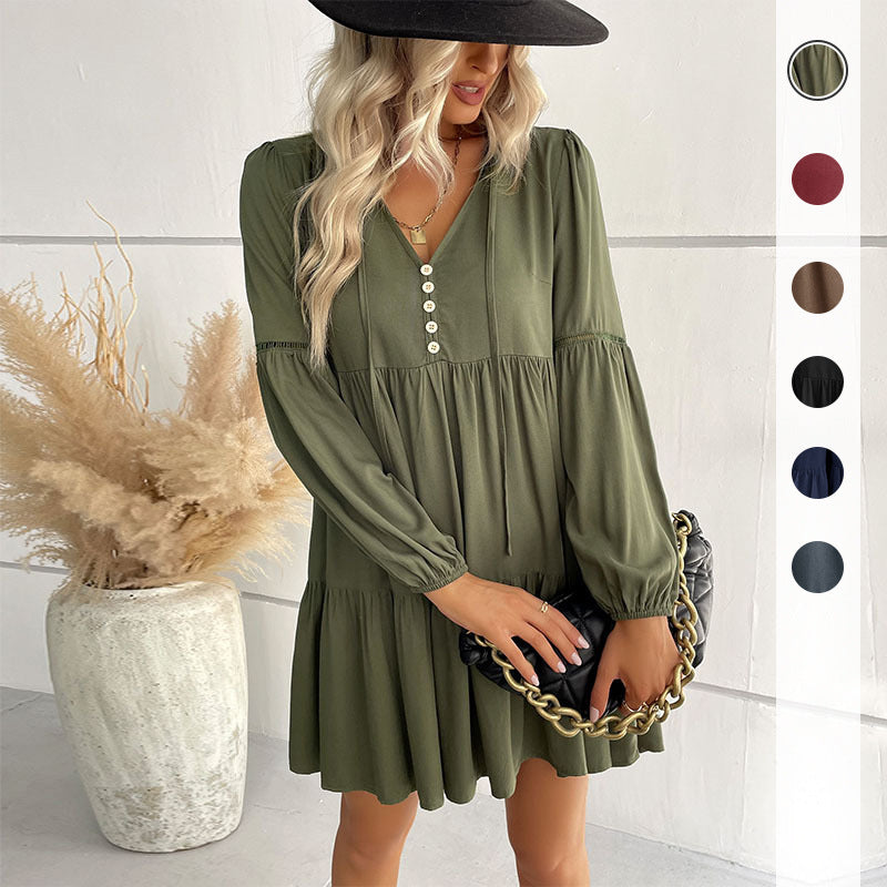 Women's Fashion Long Sleeve Loose Dress